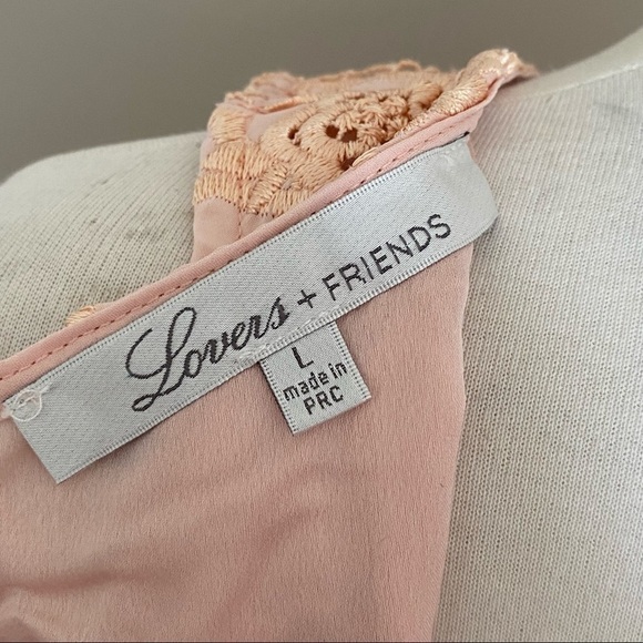 Lovers + Friends Dress Caspian Blush Lace Shift Dress, L - Picture 8 of 13